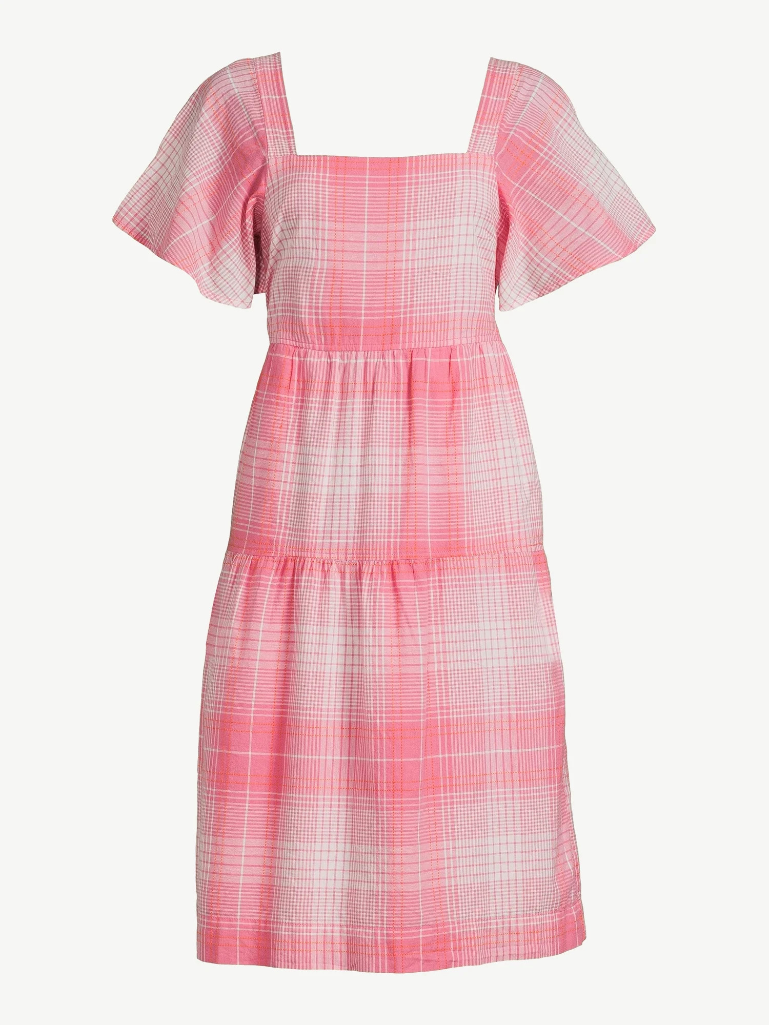 Free Assembly Women's Tiered Midi Dress - Walmart.com | Walmart (US)