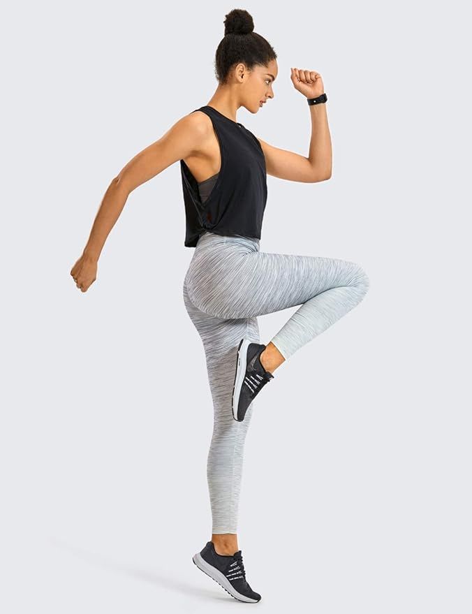 CRZ YOGA Women's Pima Cotton Workout Cropped Tank Top Sports Shirt Sleeveless Yoga Running Tops | Amazon (US)