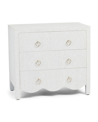 28X16X27 3 Drawer Scallop Chest Of Drawers | TJ Maxx