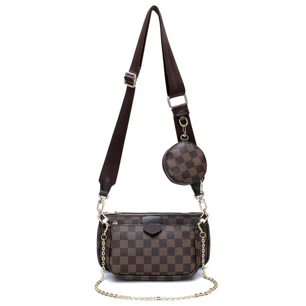 Miss Checker Crossbody Bags for Women Checkered Tote Shoulder Bags 6 in1 Multipurpose Handbags wi... | Walmart (US)