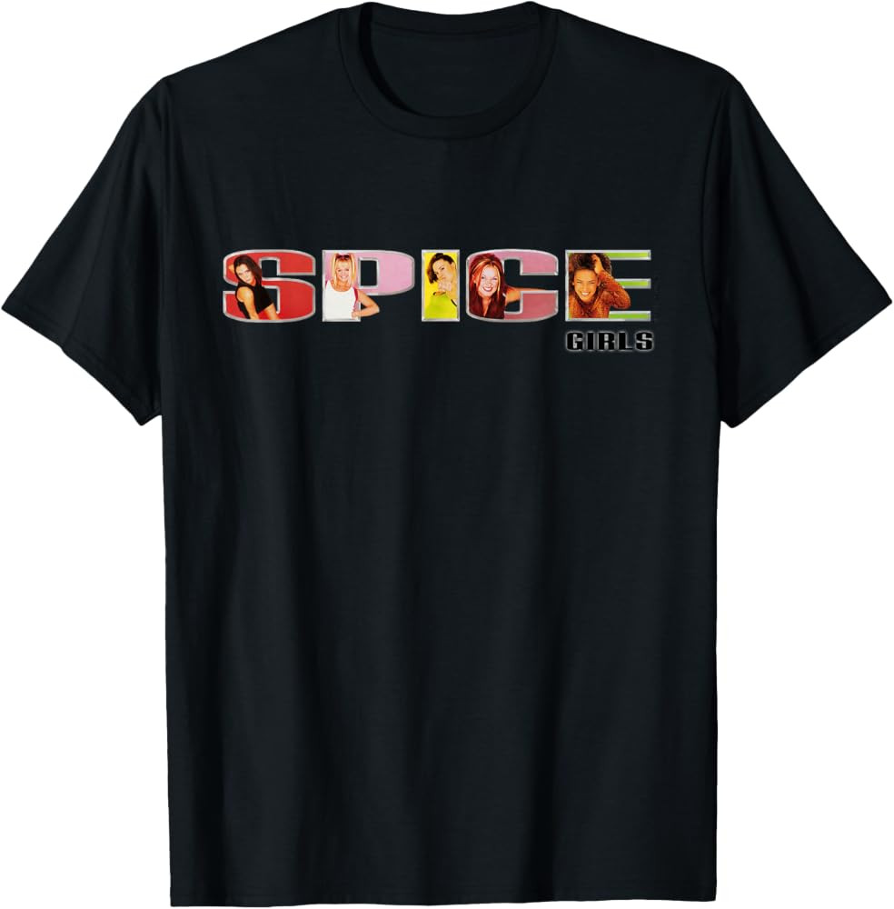 Spice Girls Official Logo T-Shirt: Classic Fit, Crew Neck, Short Sleeve, Black | Amazon (US)