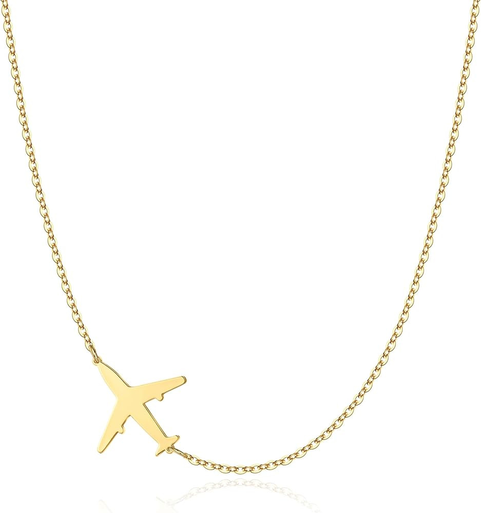 Kyerlyn Necklace for Women, Dainty Airplane/Swallow/Lightning Necklace Sideways Necklace Pendant ... | Amazon (US)