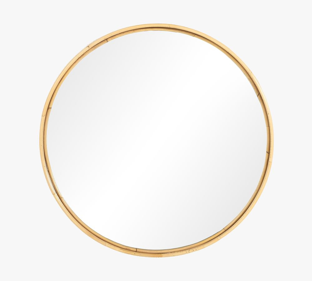 Rhi Rattan Round Mirror, 25" Diam. | Pottery Barn (US)
