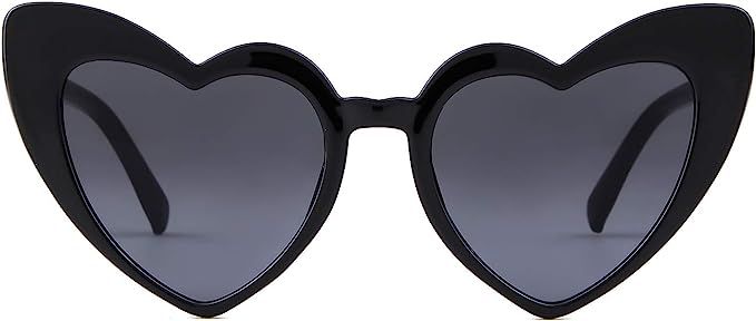 Clout Goggle Heart Sunglasses Vintage Cat Eye Mod Style Retro Kurt Cobain Glasses | Amazon (US)