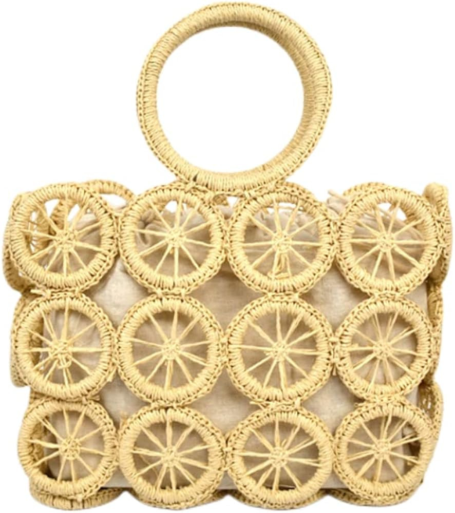 Fashion Rattan Hollow Straw Shoulder Bags Wicker Woven Women Handbag Summer Beach Crossbody Bags ... | Amazon (US)