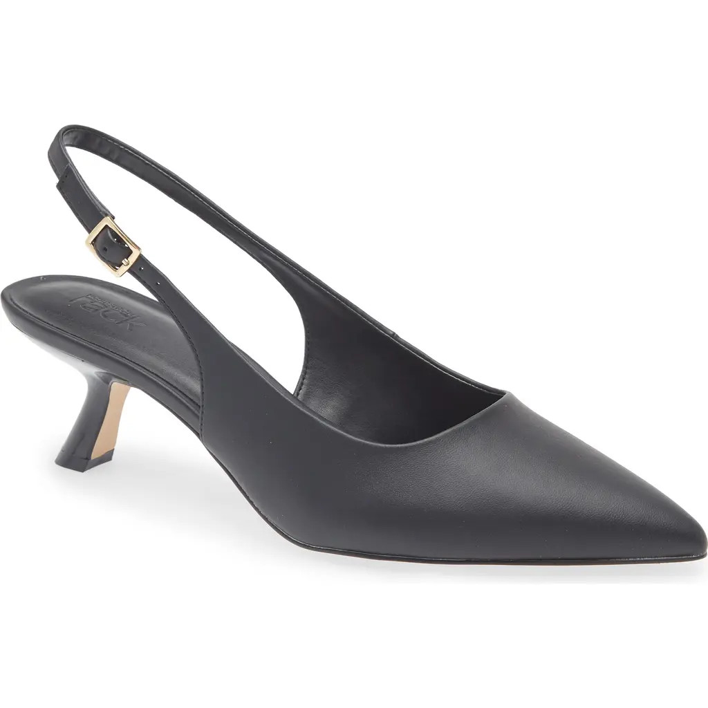 NORDSTROM RACK Freka Slingback Kitten Heel Pump in Black at Nordstrom Rack, Size 5.5 | Nordstrom Rack