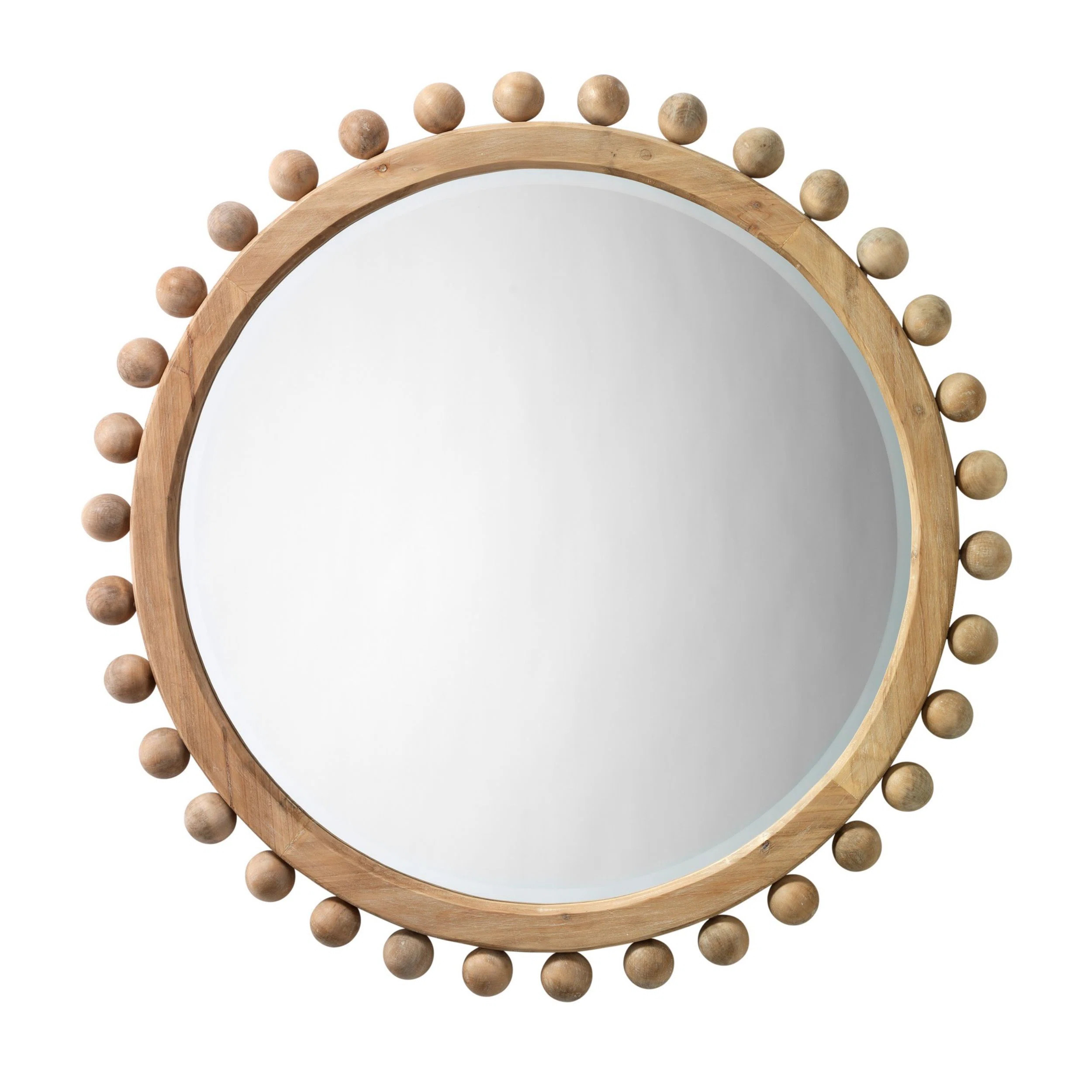 Whitt Sunburst Wood Framed Wall Mounted Accent Mirror in Brown | Wayfair North America
