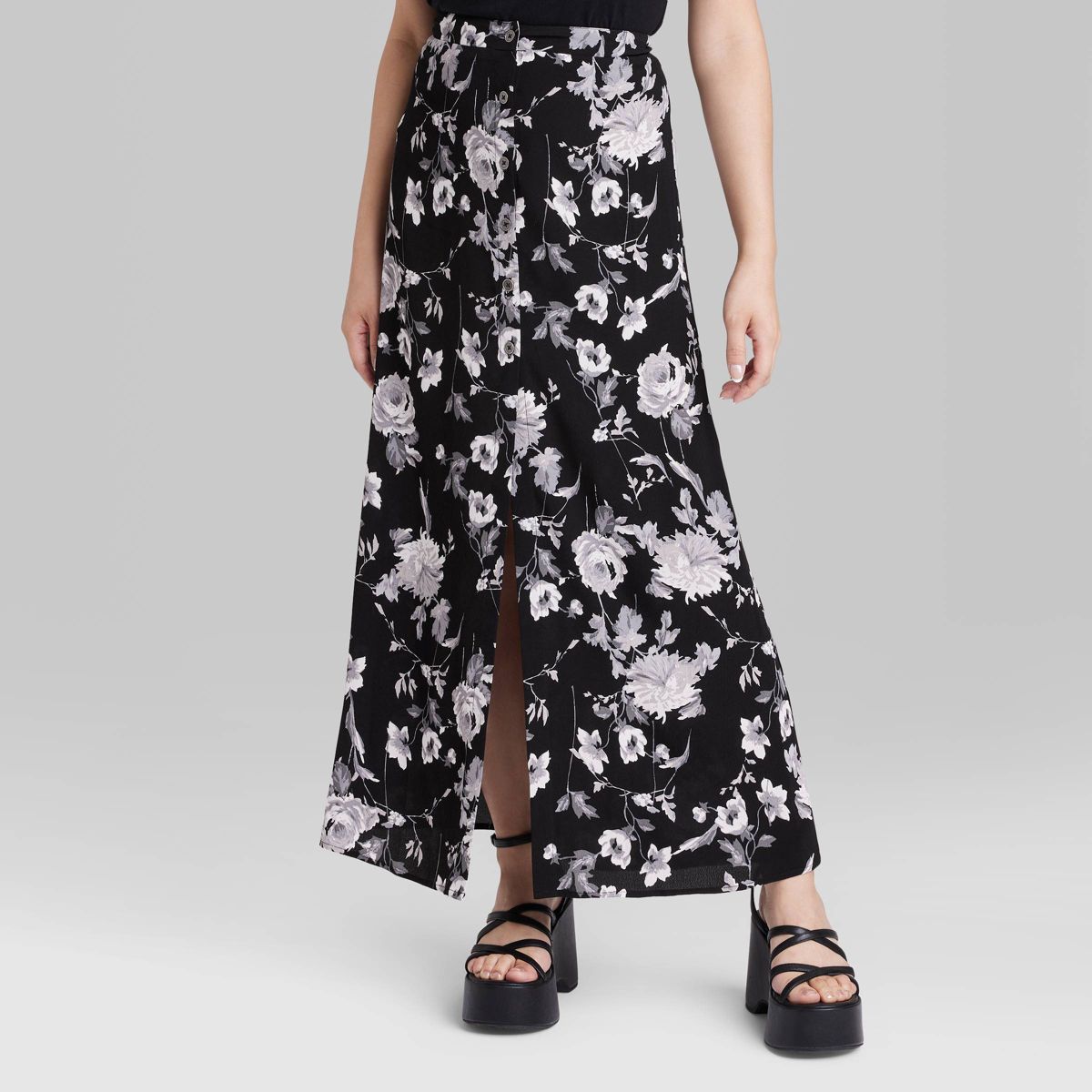 Women's Button-Front Printed Midi Skirt - Wild Fable™ | Target