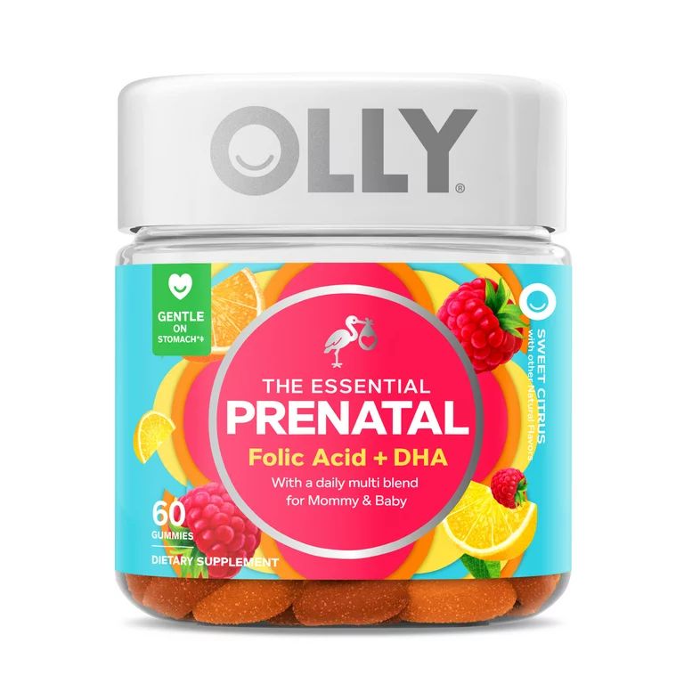 OLLY Prenatal Multivitamin Gummy for Women, Folic Acid, Vitamin D, Omega 3 DHA, 60 Ct | Walmart (US)