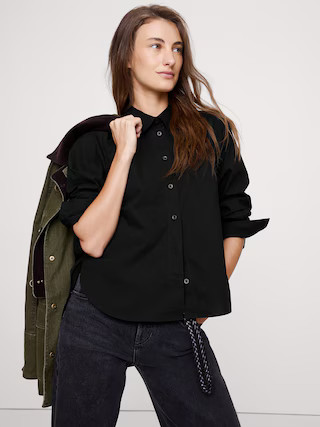 Boxy Cotton Poplin Shirt | Banana Republic (US)