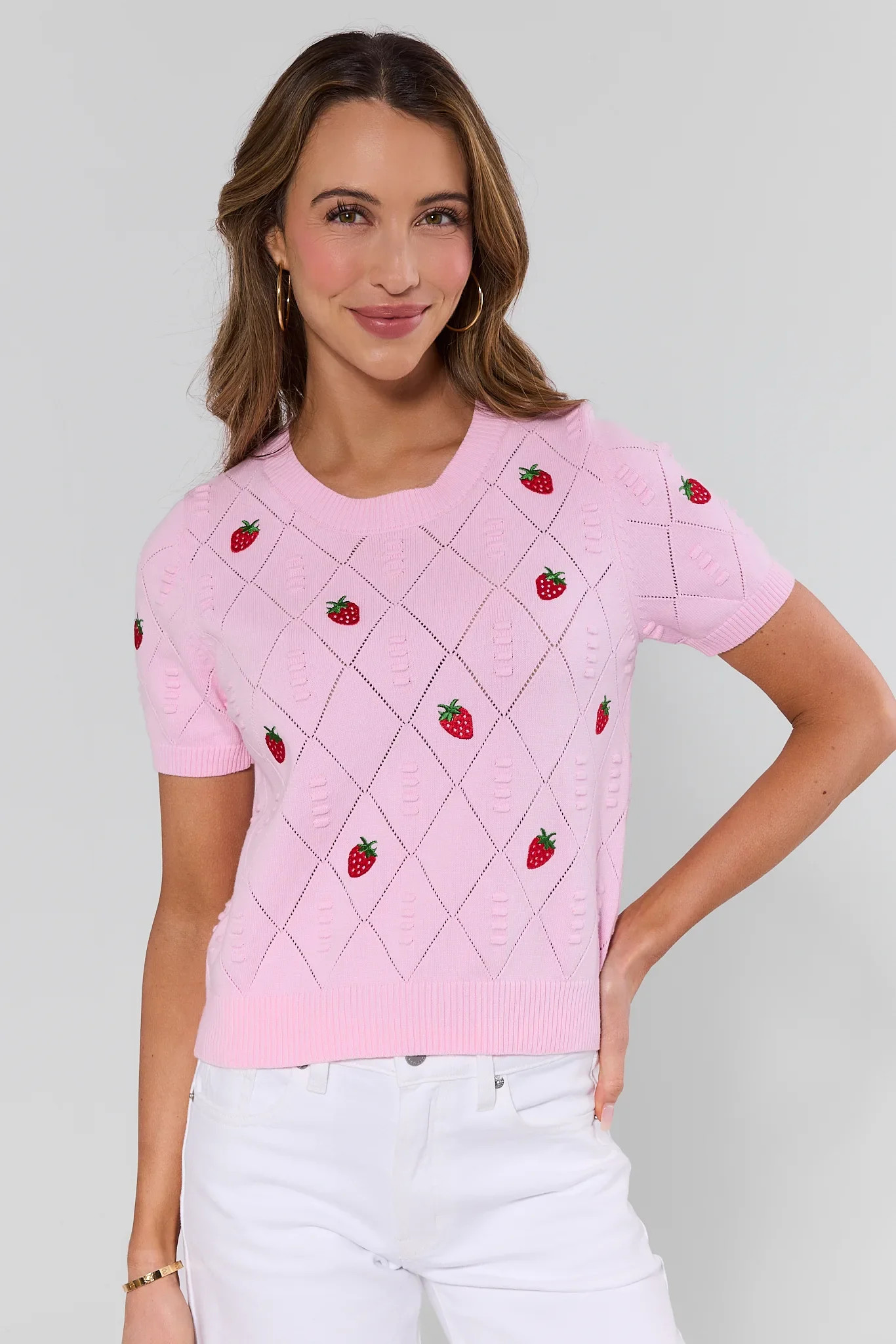 Hartley Pink Embroidered Top | Avara