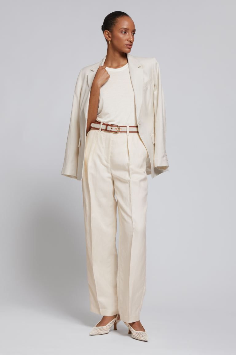 Relaxed Tailored Pleat Crease Trousers& Other Stories | H&M (UK, MY, IN, SG, PH, TW, HK)