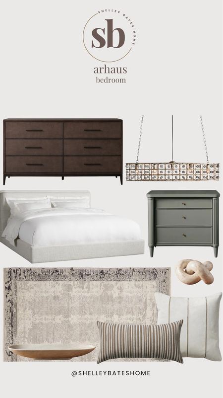 Arhaus bedroom design! 

Dresser, nightstand, bed, light fixture, lighting, rug, home decor, pillows 

#LTKHome #LTKSaleAlert #LTKFindsUnder100