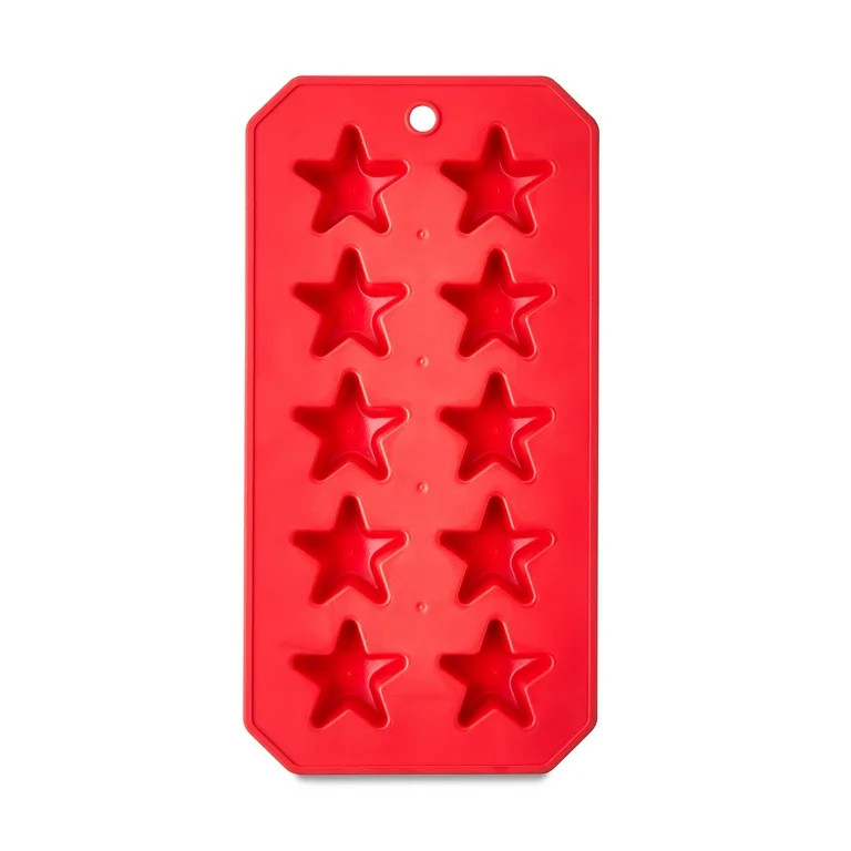 Way to Celebrate Ice Cube Tray, 1 Count, Patriotic, Star Shaped, Red | Walmart (US)