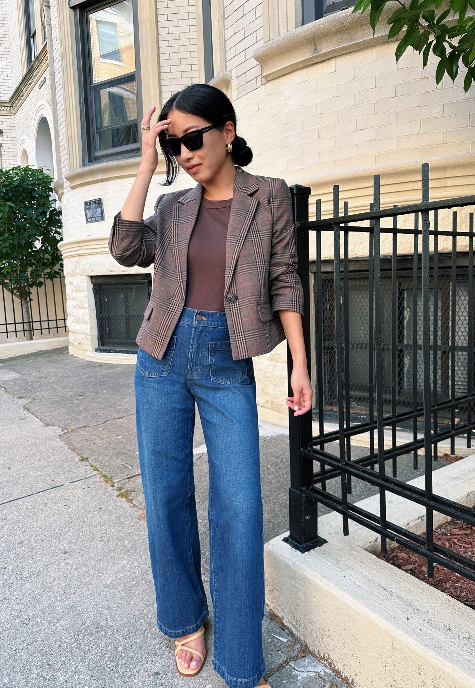 25% off at Madewell for insiders (free to join!)  

•Perfect Vintage wide leg jeans sz 24 petite - these are short enough to wear with flats and sneakers . Waist runs bigger than other denim brands but consistent with Madewell denim. 

•Cropped blazer xxs - note that because this is regular sizing, the sleeves are a bit long on me (5ft tall) 

• tank top in xxs runs loose for me at neck and armholes FYI 
•sandals sz 5 

#petite fall smart casual work outfit jeans denim

#LTKSeasonal #LTKsalealert #LTKstyletip