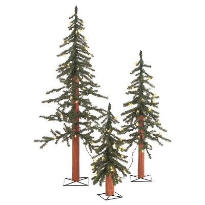 2ft/3ft/4ft Pre-Lit Alpine Spruce Artificial Christmas Tree Slim with White Lights | Target