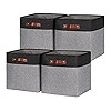 HNZIGE Foldable Storage Cubes Baskets Set(4 Pack) Fabric Bins for Shelves,13 Inch Storage Basket ... | Amazon (US)
