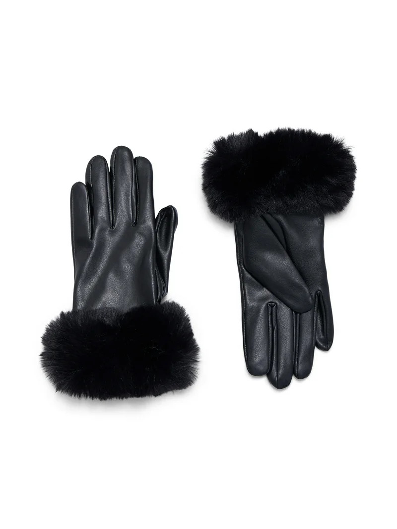 Time and Tru Faux Fur Gloves | Walmart (US)
