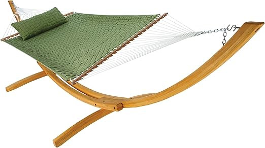 Hatteras Hammocks Light Green Soft Weave Hammock with Free Extension Chains & Tree Hooks, Handcra... | Amazon (US)
