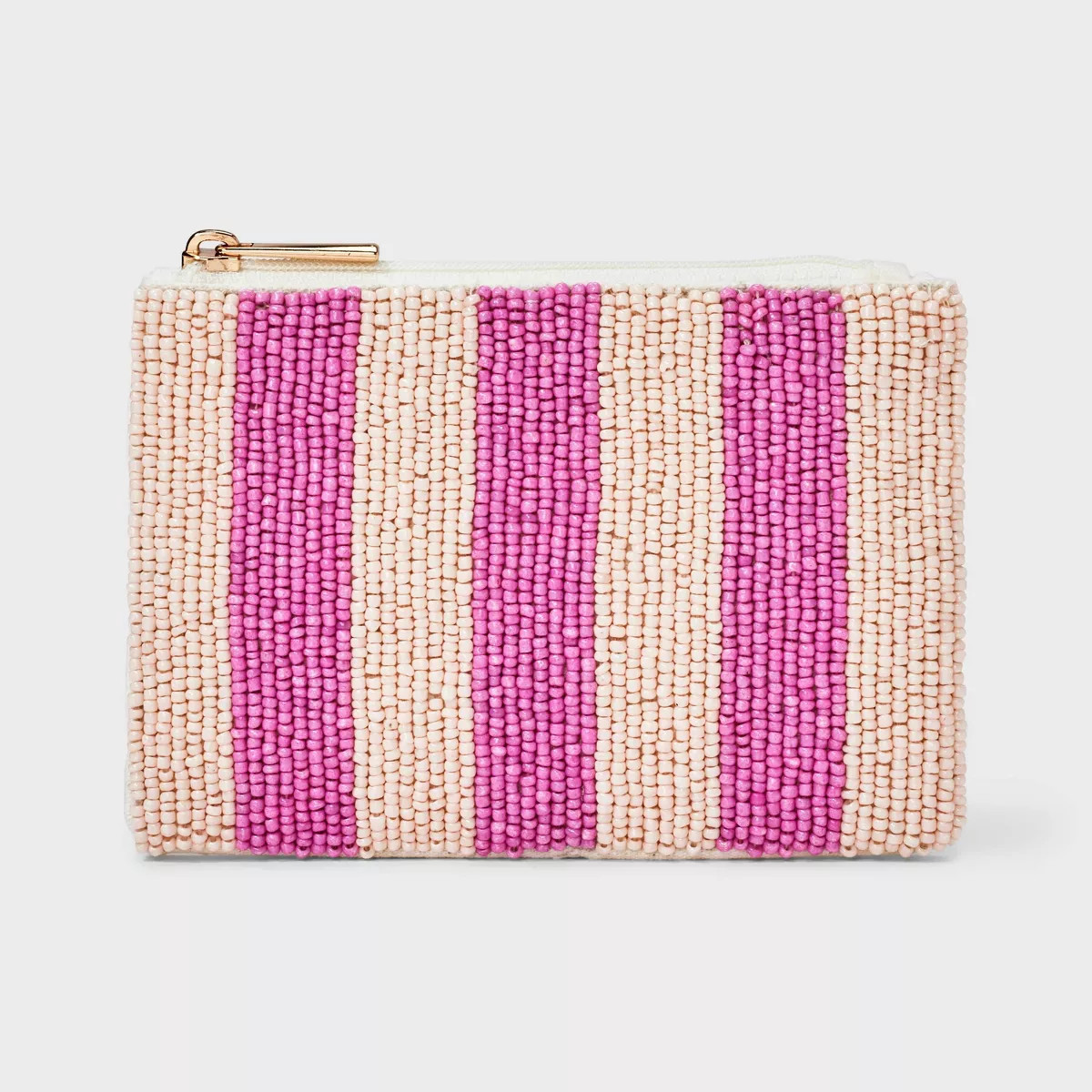 Beaded Striped Zip Pouch - A New Day™ Pink | Target