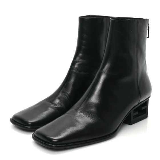 Vitello Nappa FF Cutout Baguette 45mm Ankle Boots 40 Black | FASHIONPHILE (US)