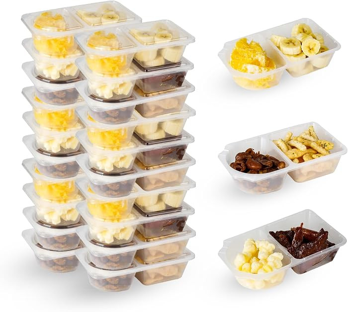 shopwithgreen Reusable 10 OZ Double Compartment Snack Condiment Containers with Lids, New 2 Divid... | Amazon (CA)