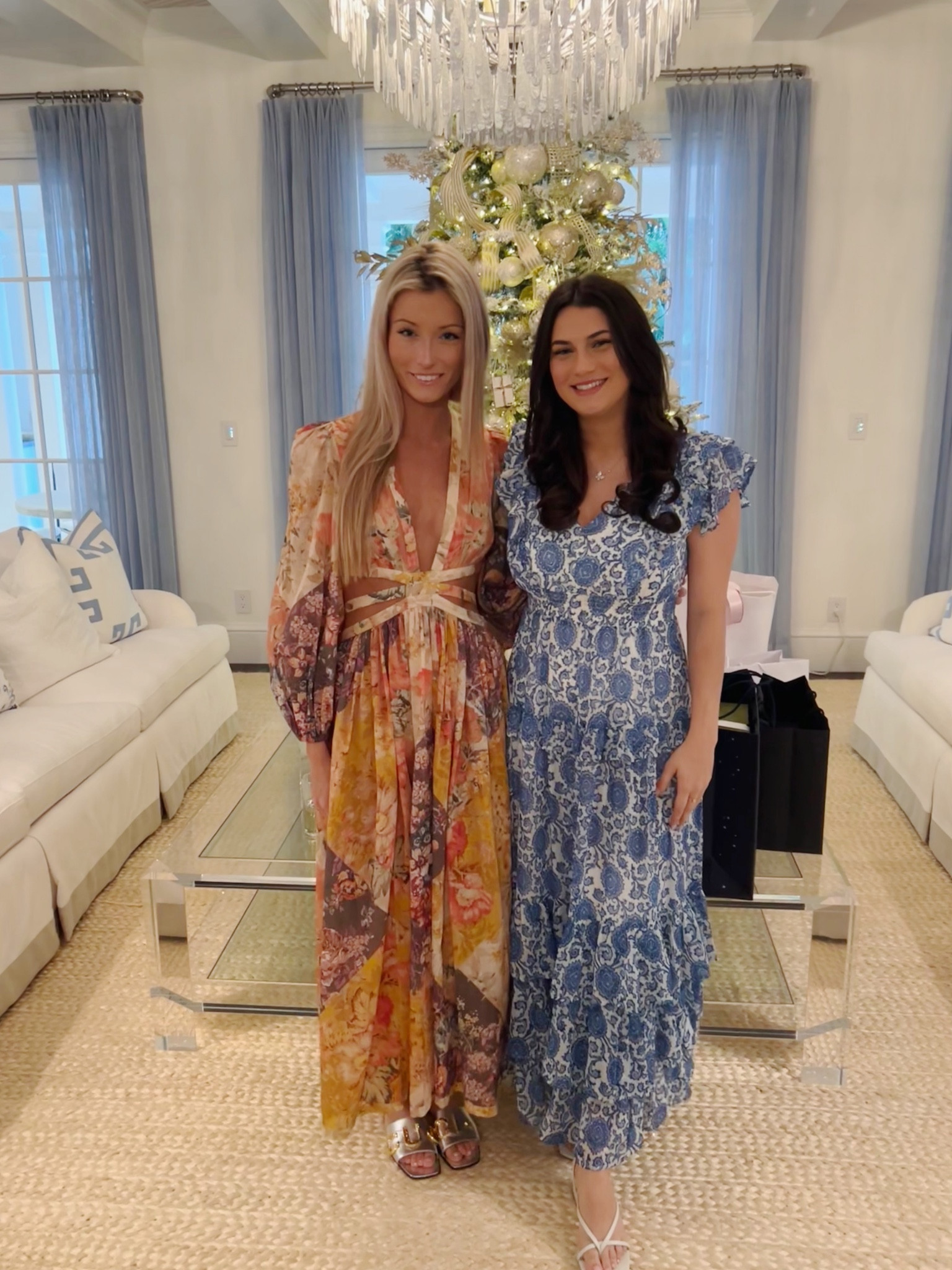 Christmas Day Outfit - Zimmerman Patti Floral Maxi Dress, Gucci Cara Buckle Sandals!