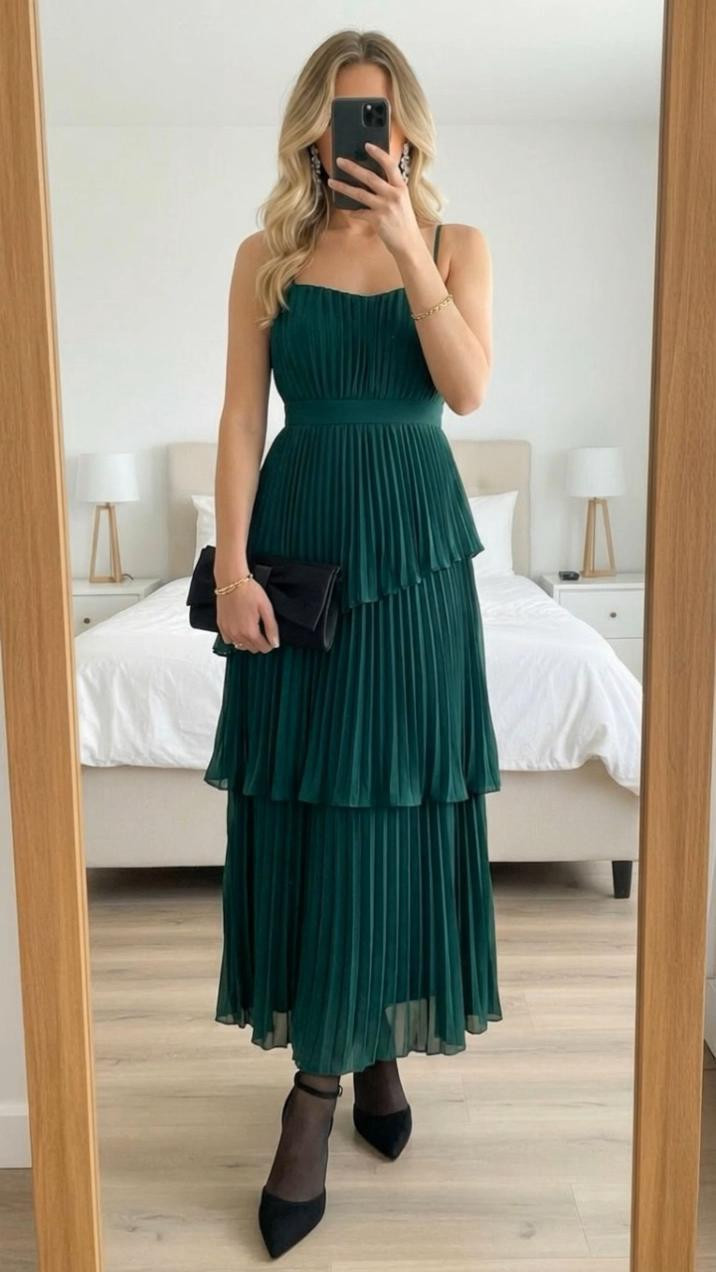 This is your sign not to wait 💚✨ A green pleated maxi dress that’s perfect for winter weddings, formal events, and holiday ceremonies. Flowy, flattering, and looks way more expensive than it is. Save this before you forget 🤍

This is the dress everyone asks about 💚✨ Green pleated maxi dress with spaghetti straps that’s perfect for a winter wedding, formal guest outfit, holiday wedding look, elegant evening dress, and cold-weather wedding season. Flowy, flattering, timeless, and photographs beautifully. If you have a winter wedding coming up… save this immediately 🤍

#LTKHoliday #LTKSeasonal #LTKOver40