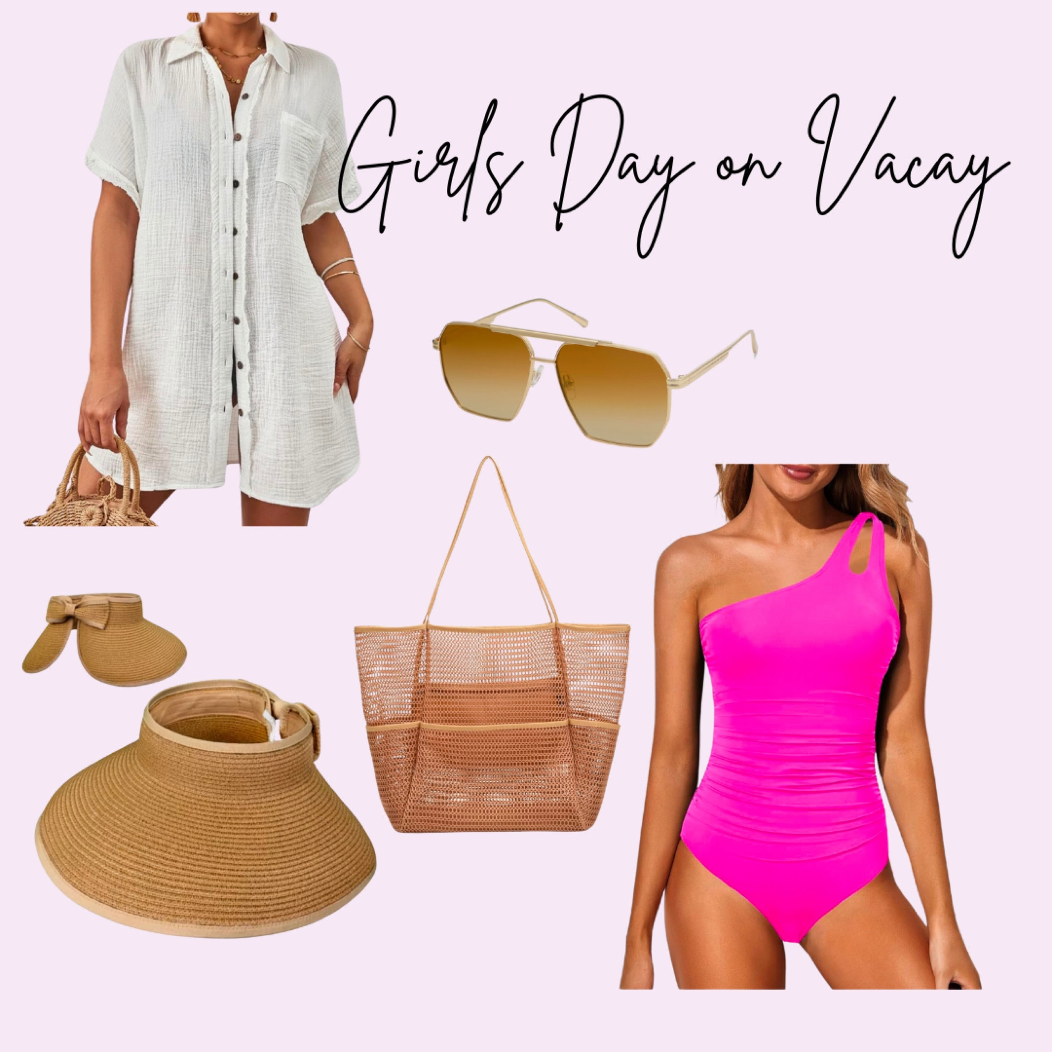 Pink is always for the girls for a girls pool day when on vacation! 

#LTKTravel #LTKBeauty #LTKSwim