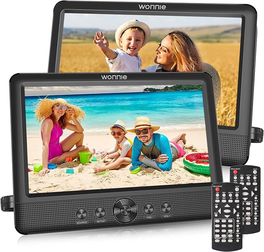 WONNIE 10.5" Two DVD Players Dual Screen for Car Portable CD Player Play a Same or Two Different ... | Amazon (US)