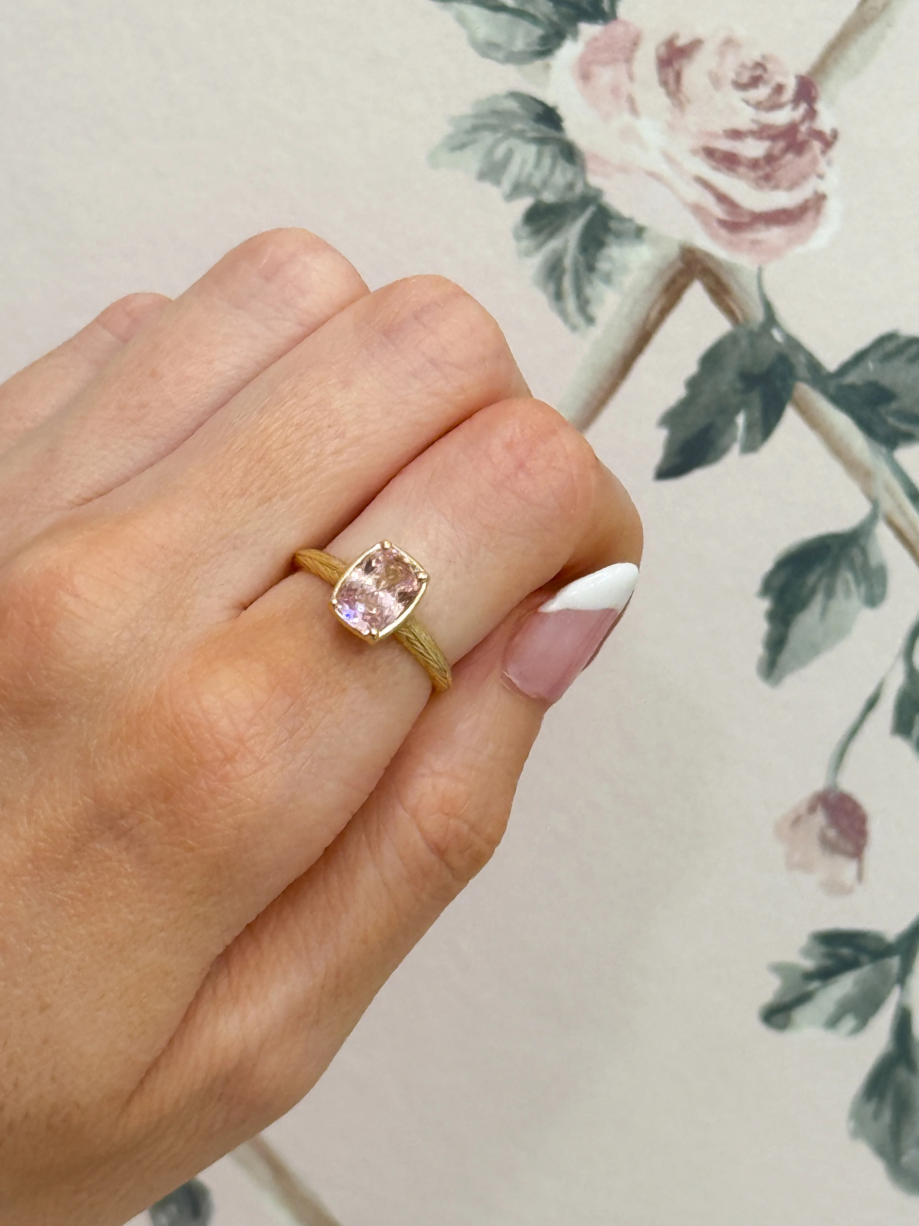 Rosie Dreams Pink Sapphire Cushion Ring | Carin Rose