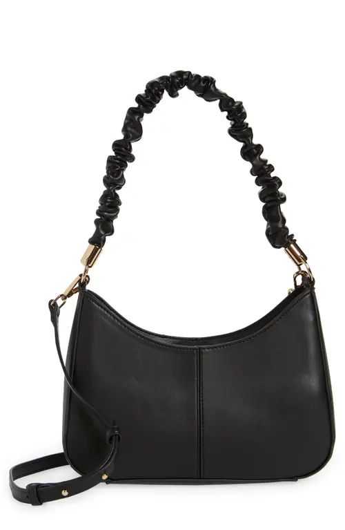 Topshop Cara Scrunchie Faux Leather Crossbody Bag in Black at Nordstrom | Nordstrom
