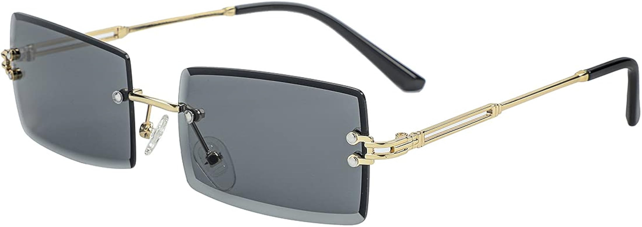 Gleyemor Rimless Rectangle Sunglasses for Women Men Fashion Frameless Small Square Glasses | Amazon (US)