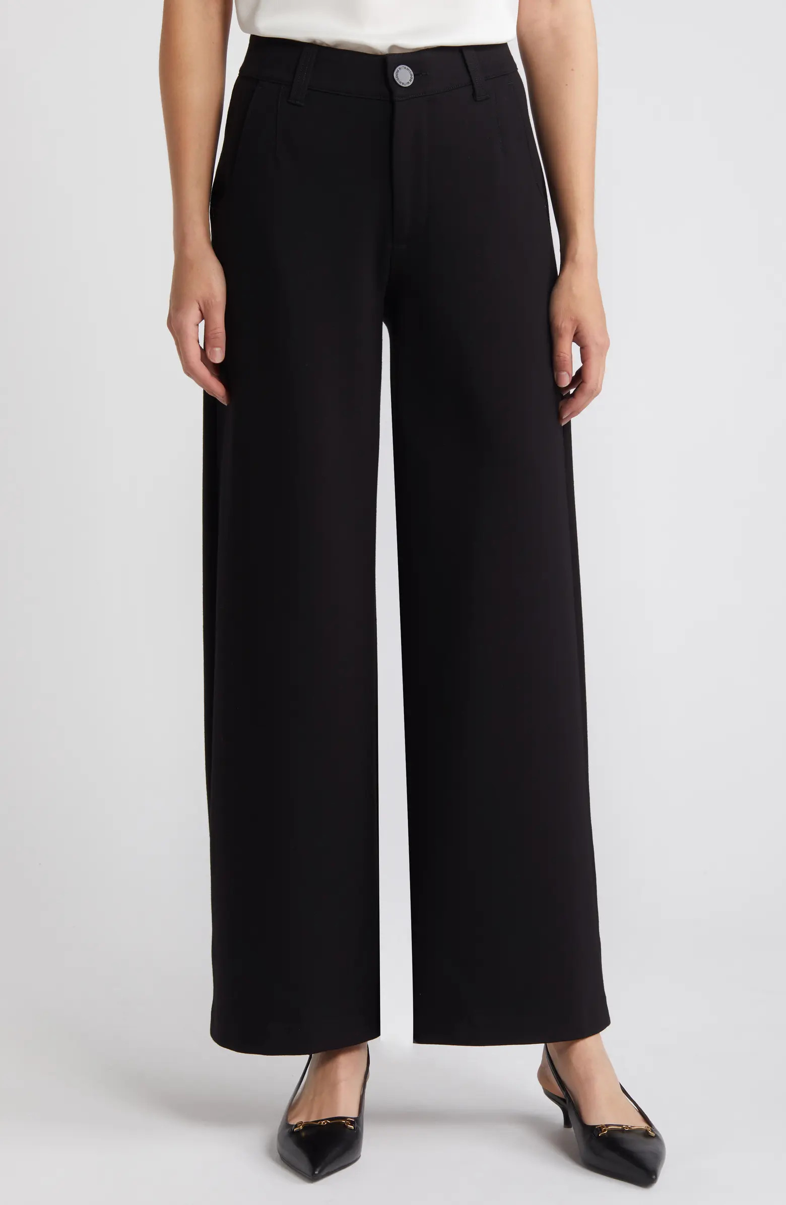Whitney 'Ab'Solution Skyrise Flat Front Wide Leg Pants | Nordstrom
