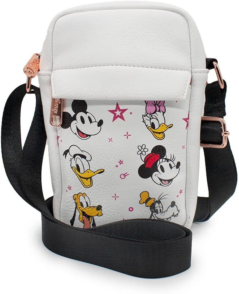Buckle Down Disney Bag, Cross Body, The Sensational Six Smiling Faces with Stars, White, Vegan Le... | Amazon (US)