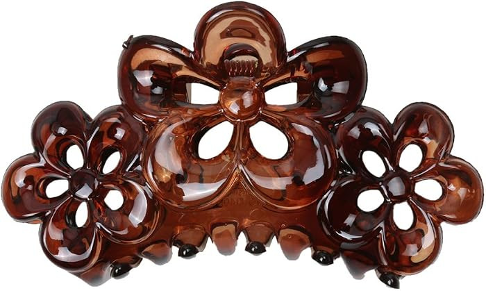 Large Flowers Floral Hair Clamp Claw Clip Comb Grip Multi-color - Brown, taille unique | Amazon (UK)