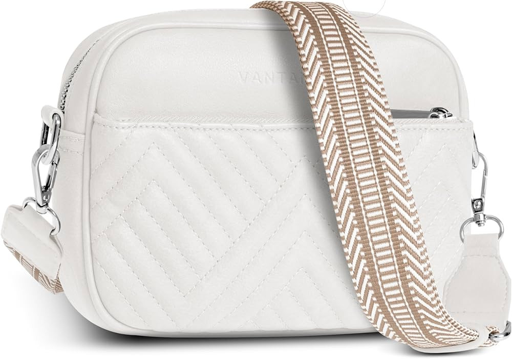 Vantamo Shoulder Bag for Women - Faux Leather Crossbody Bag with Anti Theft RFID Protection & Adj... | Amazon (US)