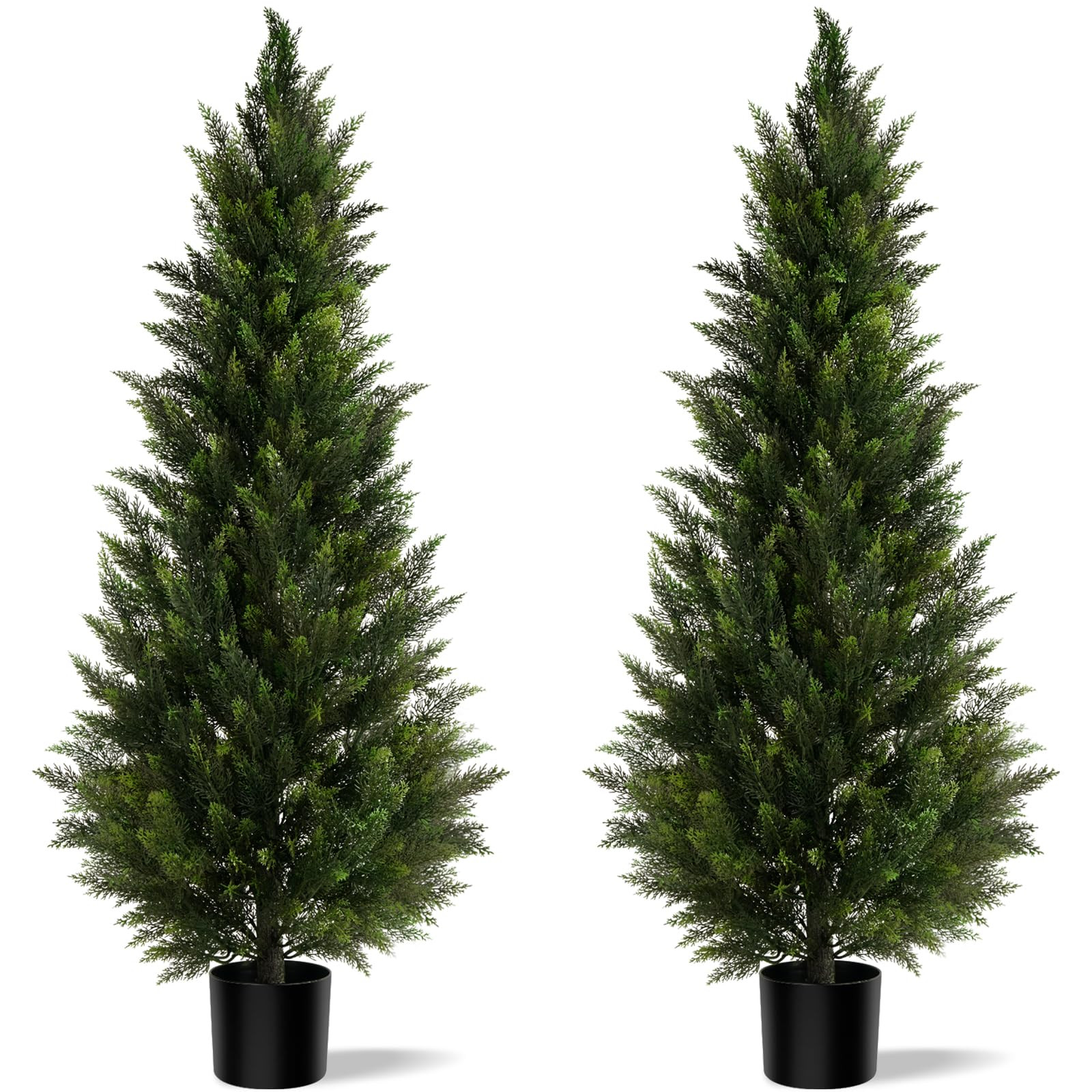 Outdoor Artificial Cedar Topiary Tree, Faux Evergreen Shrubs for Front Porch Decor, Lifelike Fake... | Amazon (US)
