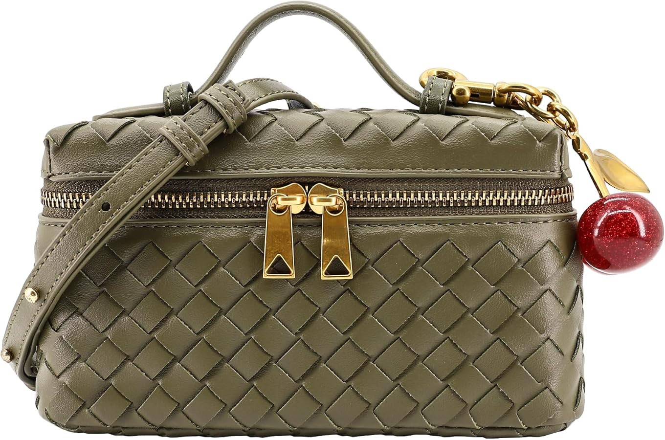 Small Woven Box Crossbody Bags for Women Designer Leather Mini Top Handle Clutch Purse Square Van... | Amazon (US)