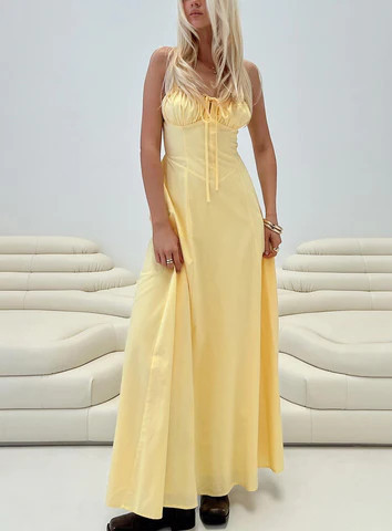 Leticia Maxi Dress Lemon | Princess Polly US