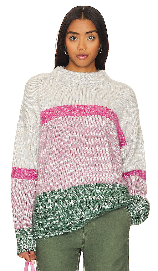 Jaden Colorblock Sweater in Pink & Green Multi | Revolve Clothing (Global)