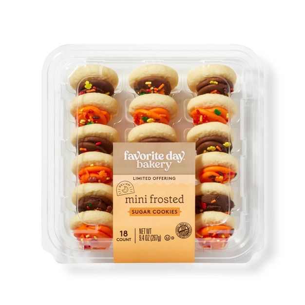 Orange & Brown Frosted Mini Cookies - 9.4oz/18ct - Favorite Day™ | Target