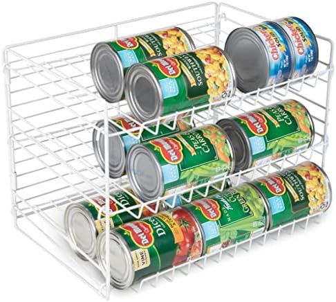 Amazon.com: Smart Design 3-Tier Can Rack Organizer - Adjustable - Steel Metal Wire - Pantry, Spic... | Amazon (US)