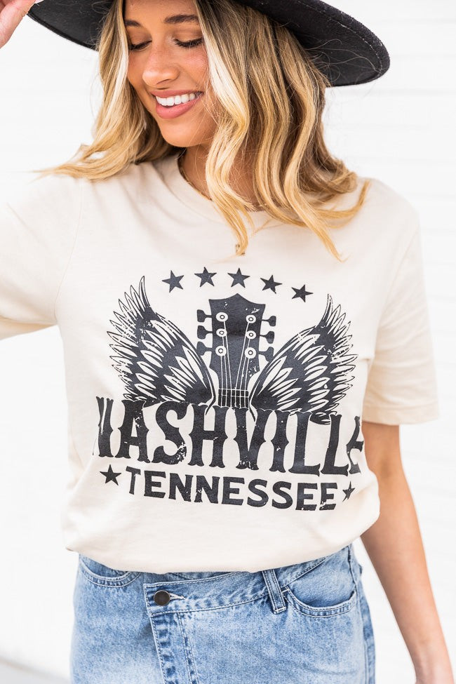 Nashville Wings Cream Graphic Tee | Pink Lily