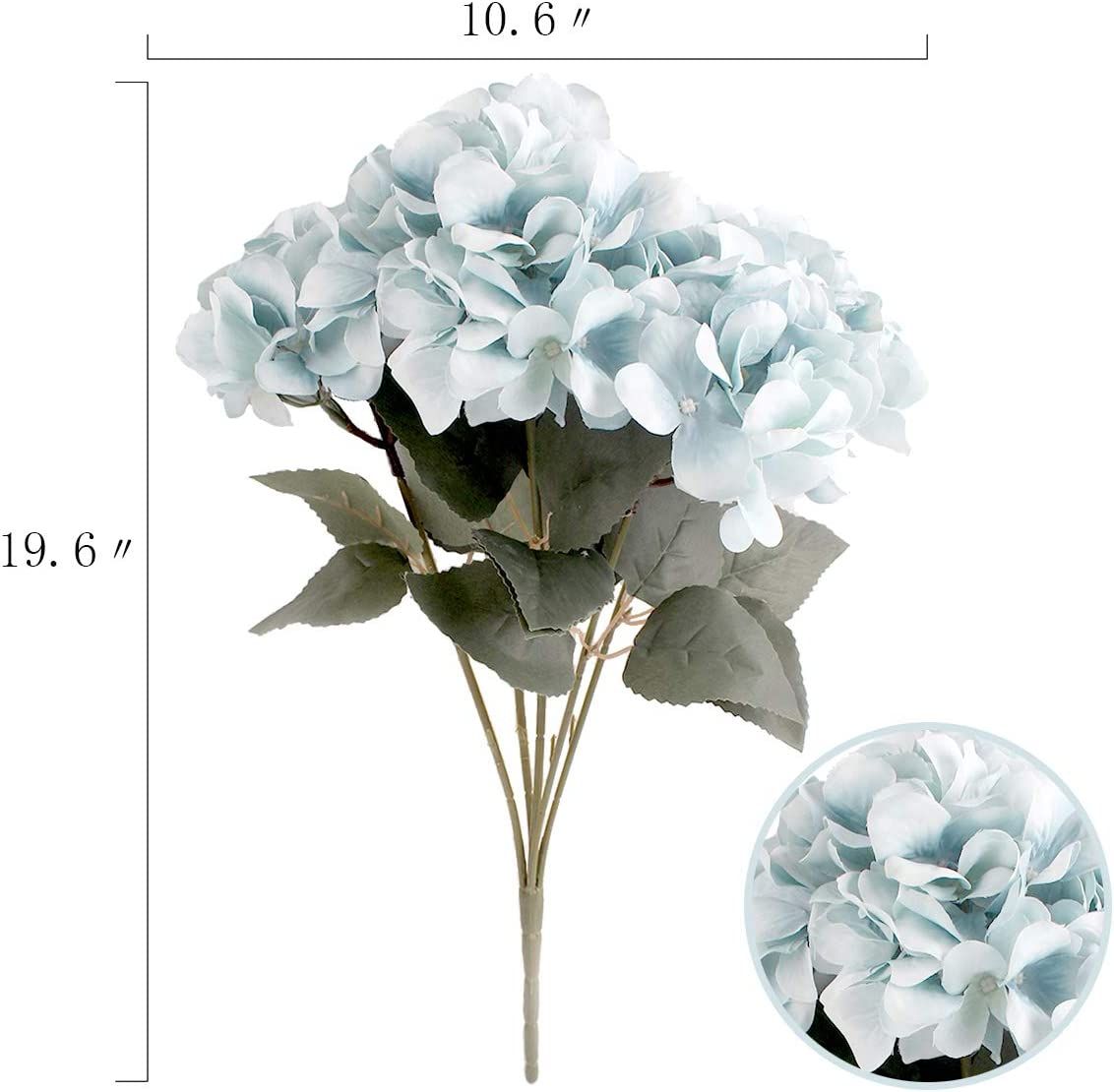 Louiesya Artificial Flowers Silk Hydrangea Flowers with 5 Big Heads Fake Flower Bunch Bouquet for... | Amazon (CA)