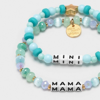 Little Words Project Mama & Mini Beaded Bracelet Set 2pc - Teal | Target