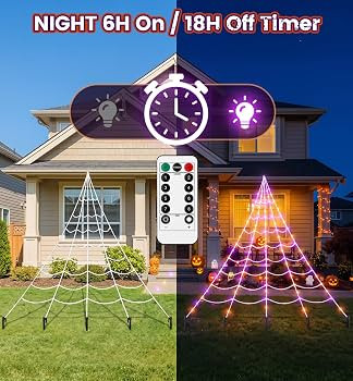 Upgrade Halloween Spider Web Decorations Outdoor + 59" Giant Spider D\u00e9cor | Amazon (US)
