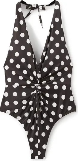Polka Dot Halter One Piece Swimsuit | Nordstrom