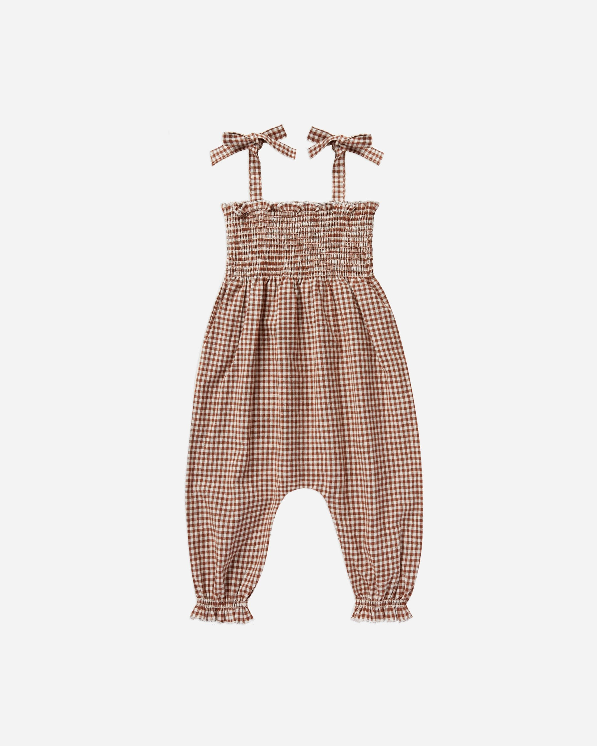 sawyer jumpsuit | redwood gingham | Rylee + Cru