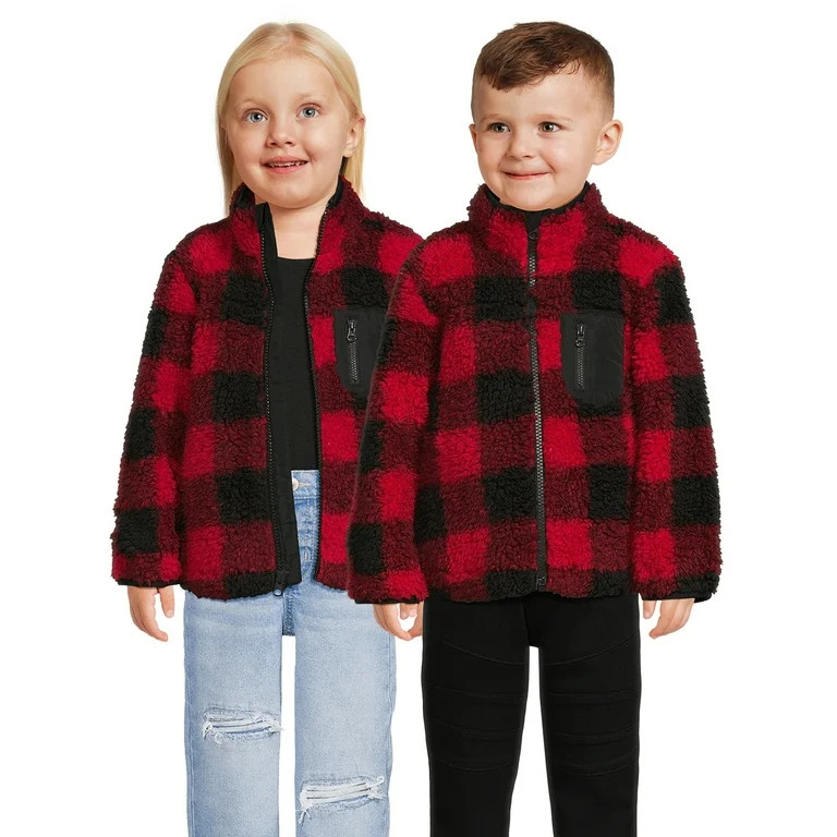 Wonder Nation Toddler Faux Sherpa Jacket, Size 12M-5T | Walmart (US)